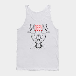 obey themed hand drawing graphic design Tank Top